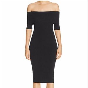 Michael kors off the shoulder ribbed sweater dress white